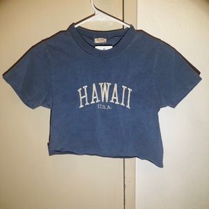 Brandy Melville Helen Embroidered Hawaii Crop Top